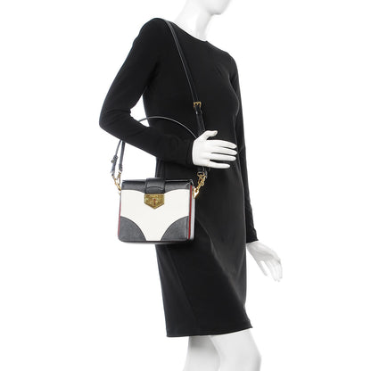 Prada Saffiano Shoulder Bag Black White 2 of 10