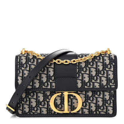 Christian Dior Oblique 30 Montaigne Chain Flap Bag Blue 1 of 10