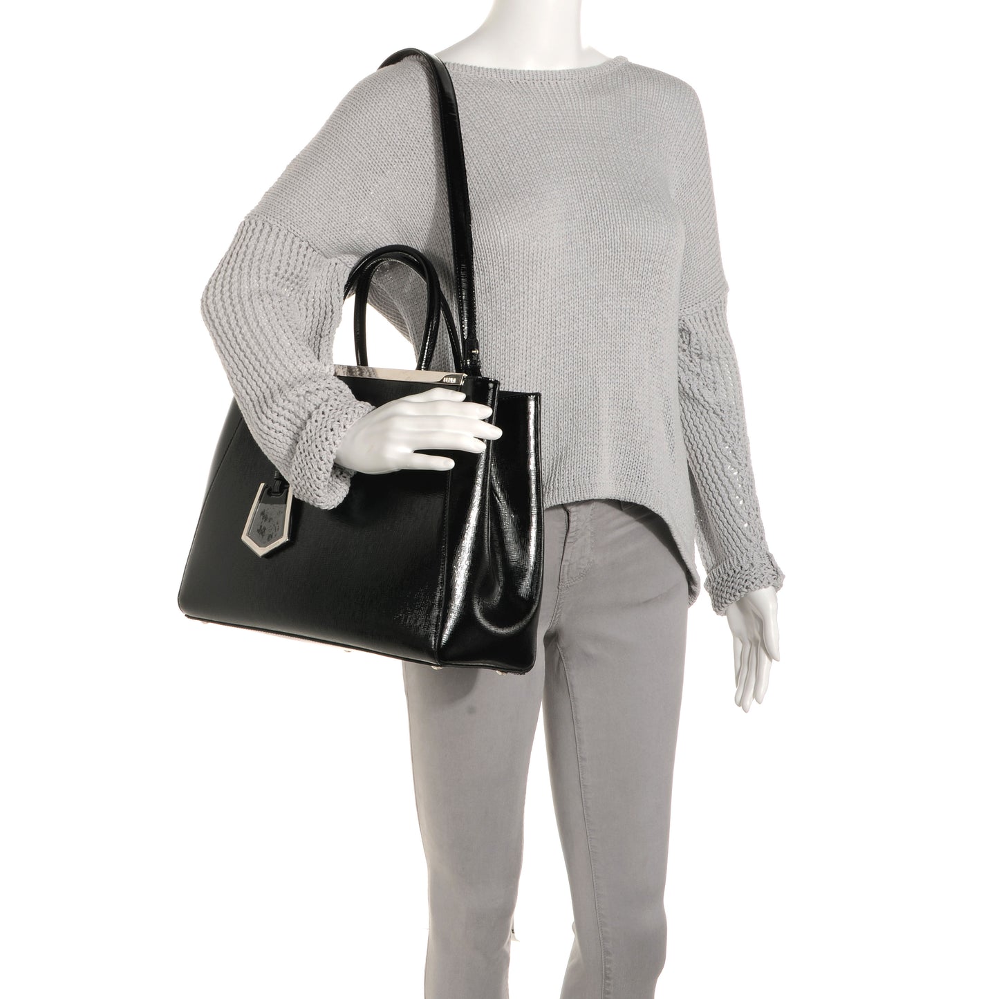 Patent Vitello Elite Regular 2Jours Tote Black