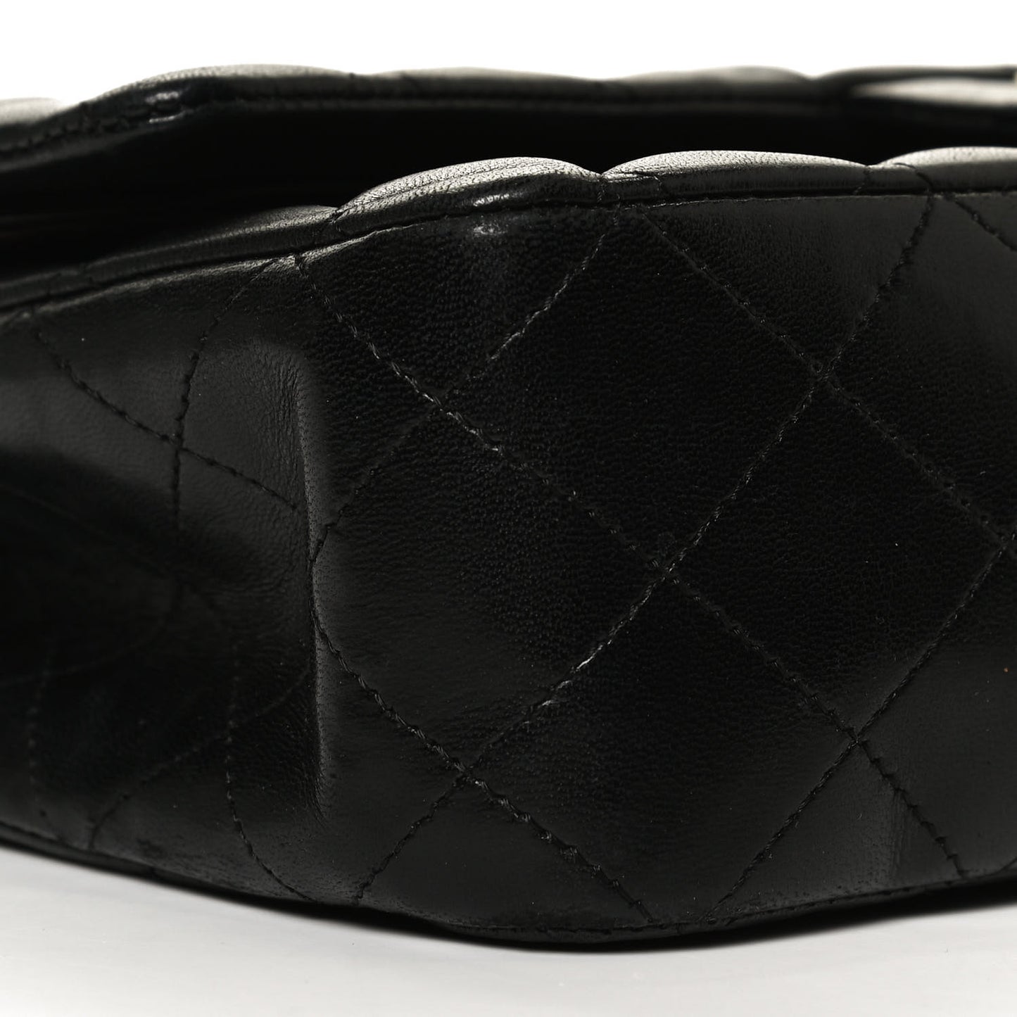 Lambskin Quilted Medium Double Flap Black