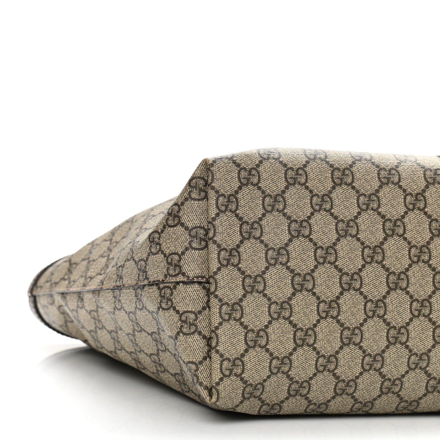 Gucci GG Supreme Monogram Textured Calfskin Web Medium Ophidia Shopping Tote Beige Ebony New Acero 9 of 11