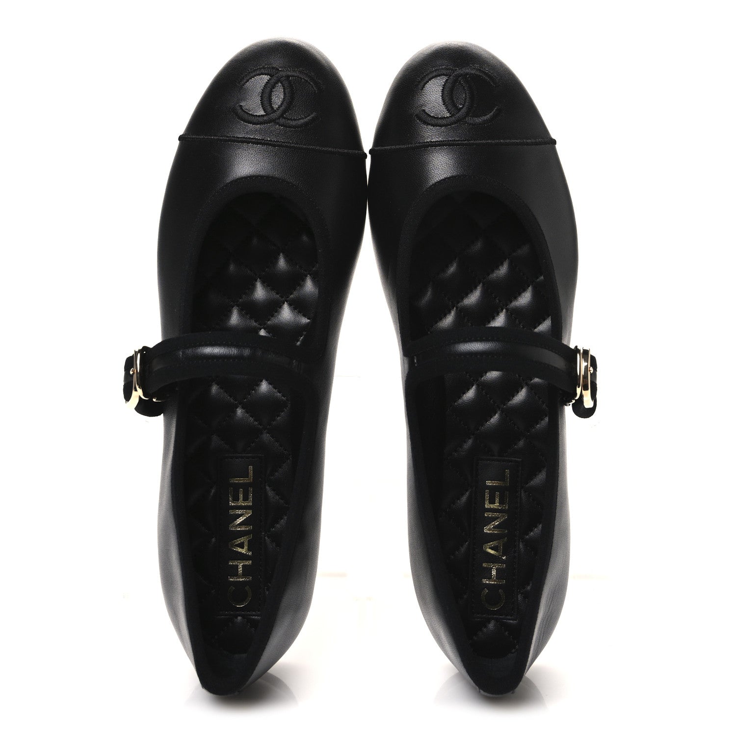 Chanel Lambskin Mary Jane Flats 38.5 Black 2 of 10