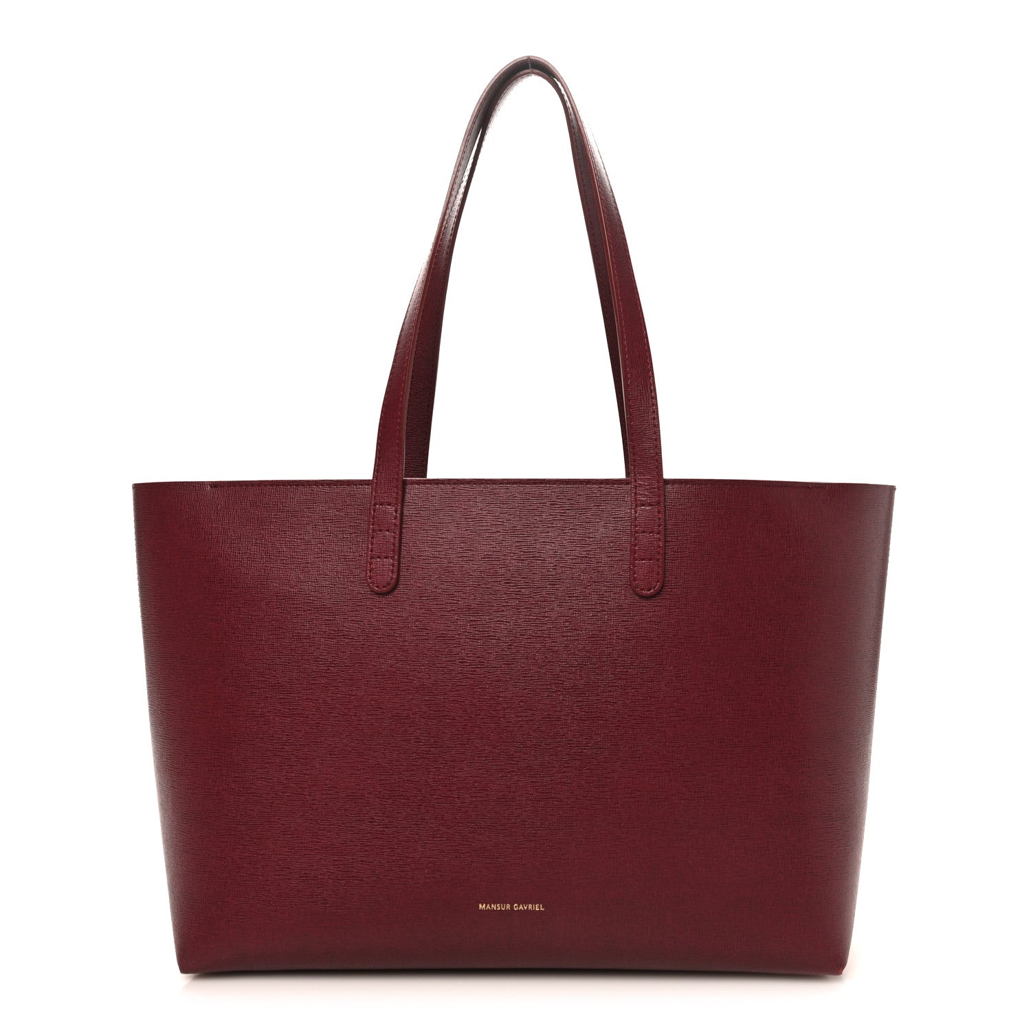 Mansur Gavriel Saffiano Small Shopping Tote Claret 1 of 10