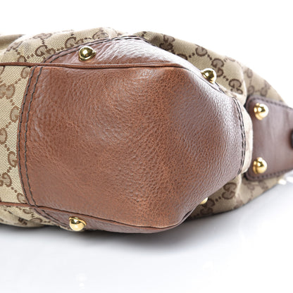 Gucci Monogram Medium Jockey Hobo Brown 6 of 17