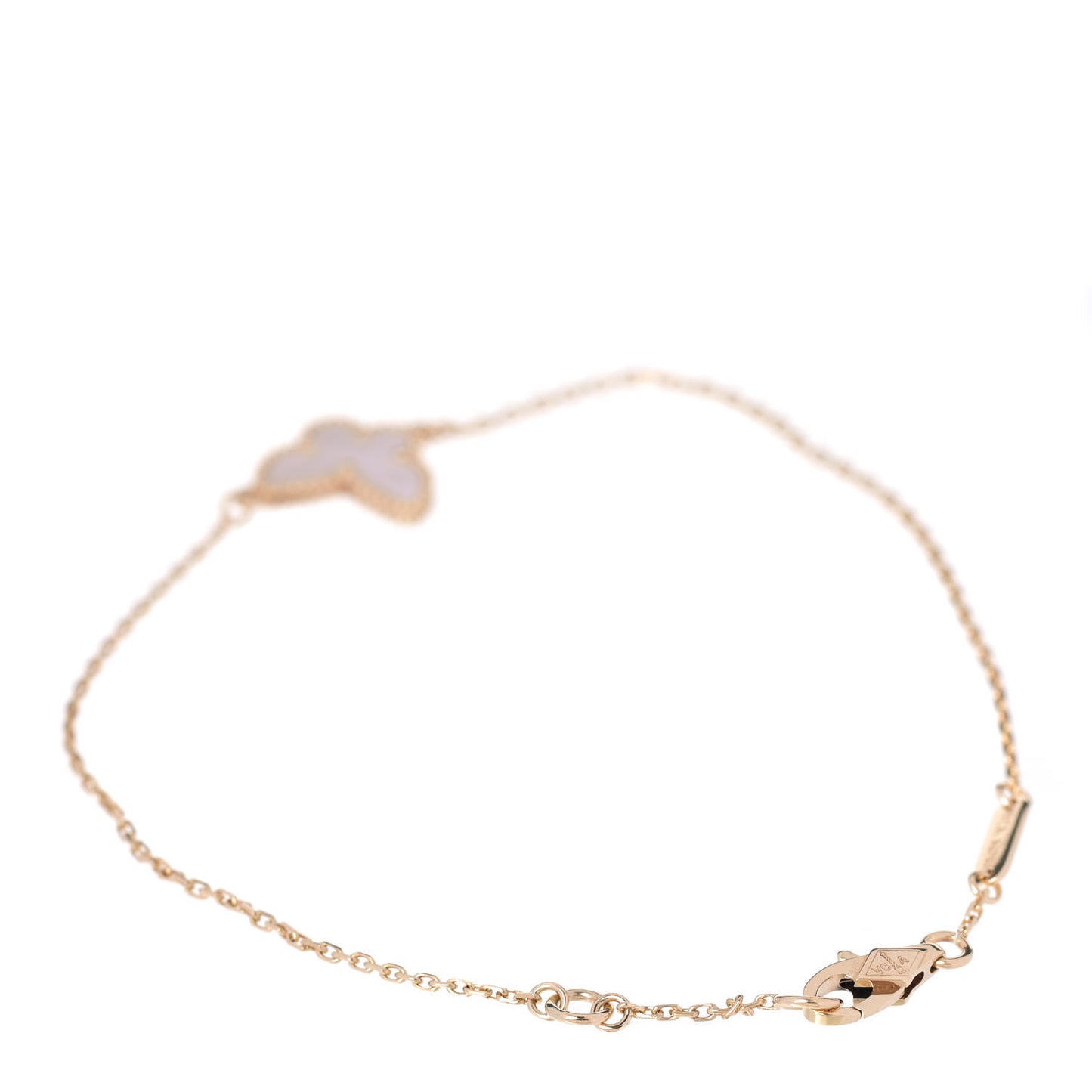 18K Yellow Gold Mother of Pearl Sweet Alhambra Butterfly Bracelet