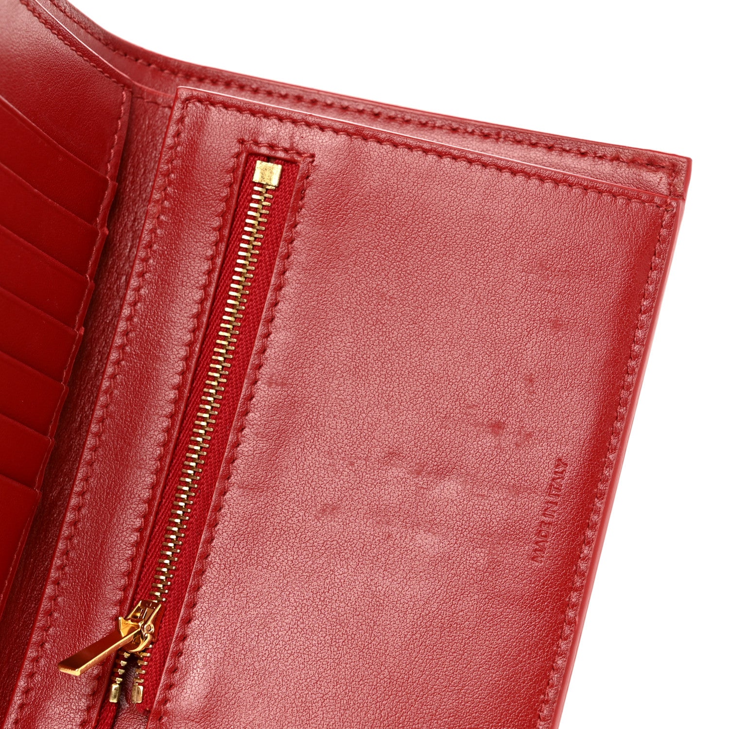Celine Grained Calfskin Medium Multifunction Strap Wallet Coquelicot 8 of 9