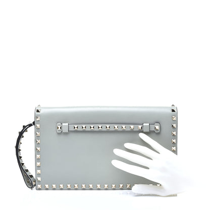 Valentino Garavani Nappa Rockstud Wristlet Clutch Water Green 2 of 14
