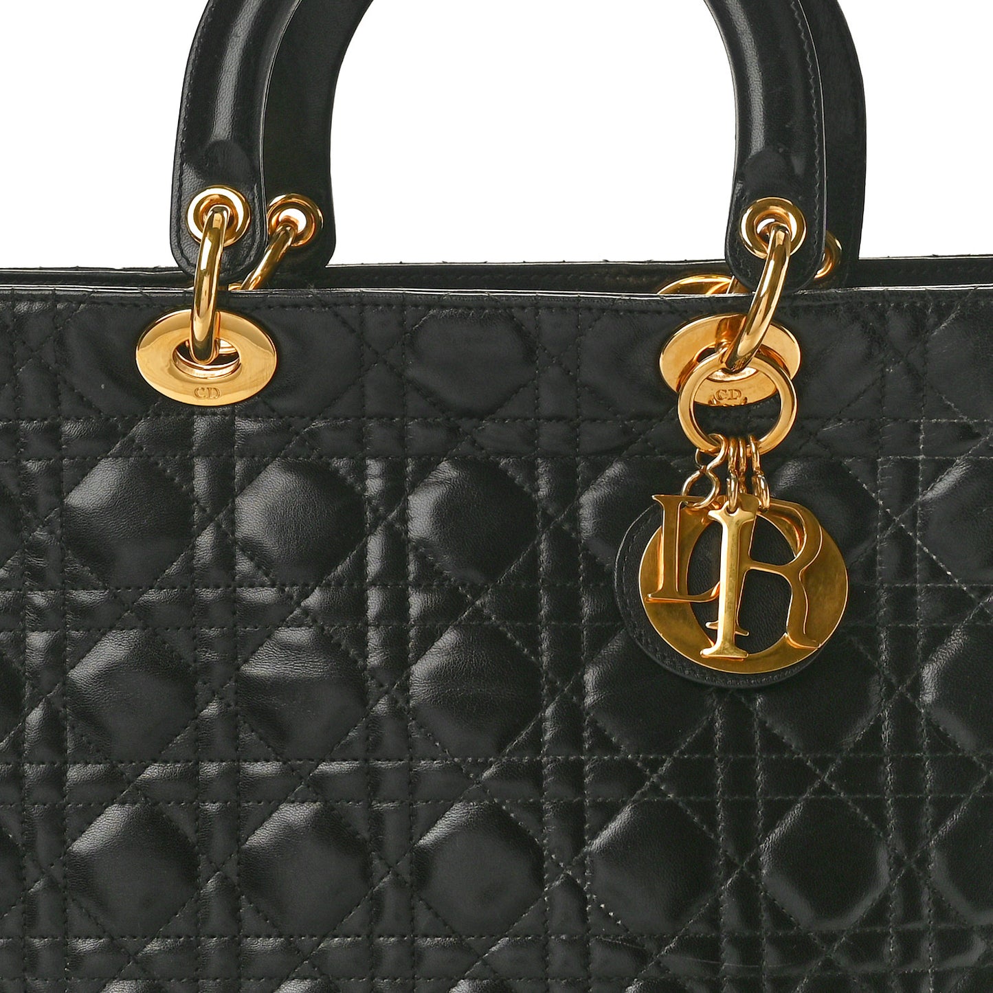 Lambskin Cannage Large Lady Dior Black