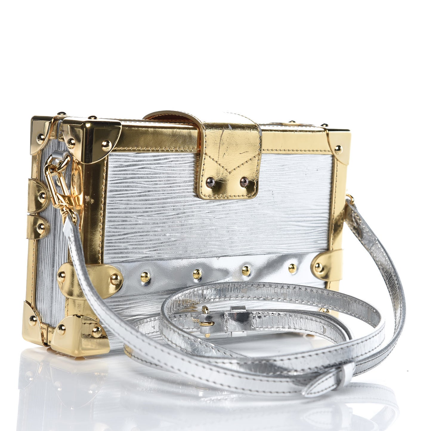 Metallic Epi Petite Malle Silver