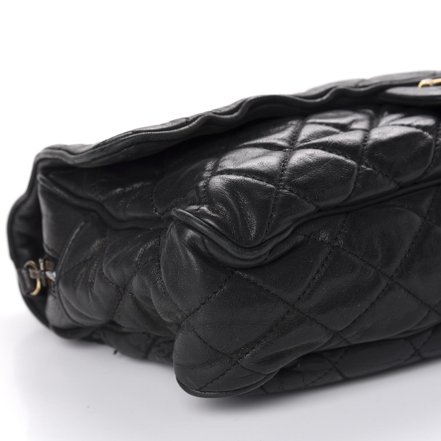Iridescent Calfskin Quilted Maxi Shiva Flap Black