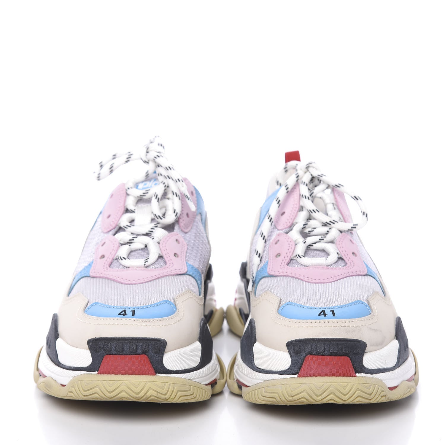 Balenciaga Fabric Mesh Womens Triple S Sneakers 36 White Blue Pink 2 of 13