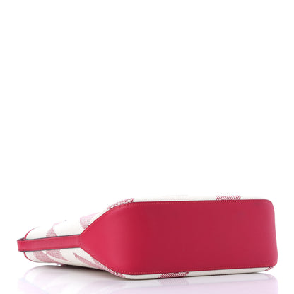 Hermes Swift Toile H Cabas H En Biais 27 Ecru Framboise 4 of 9