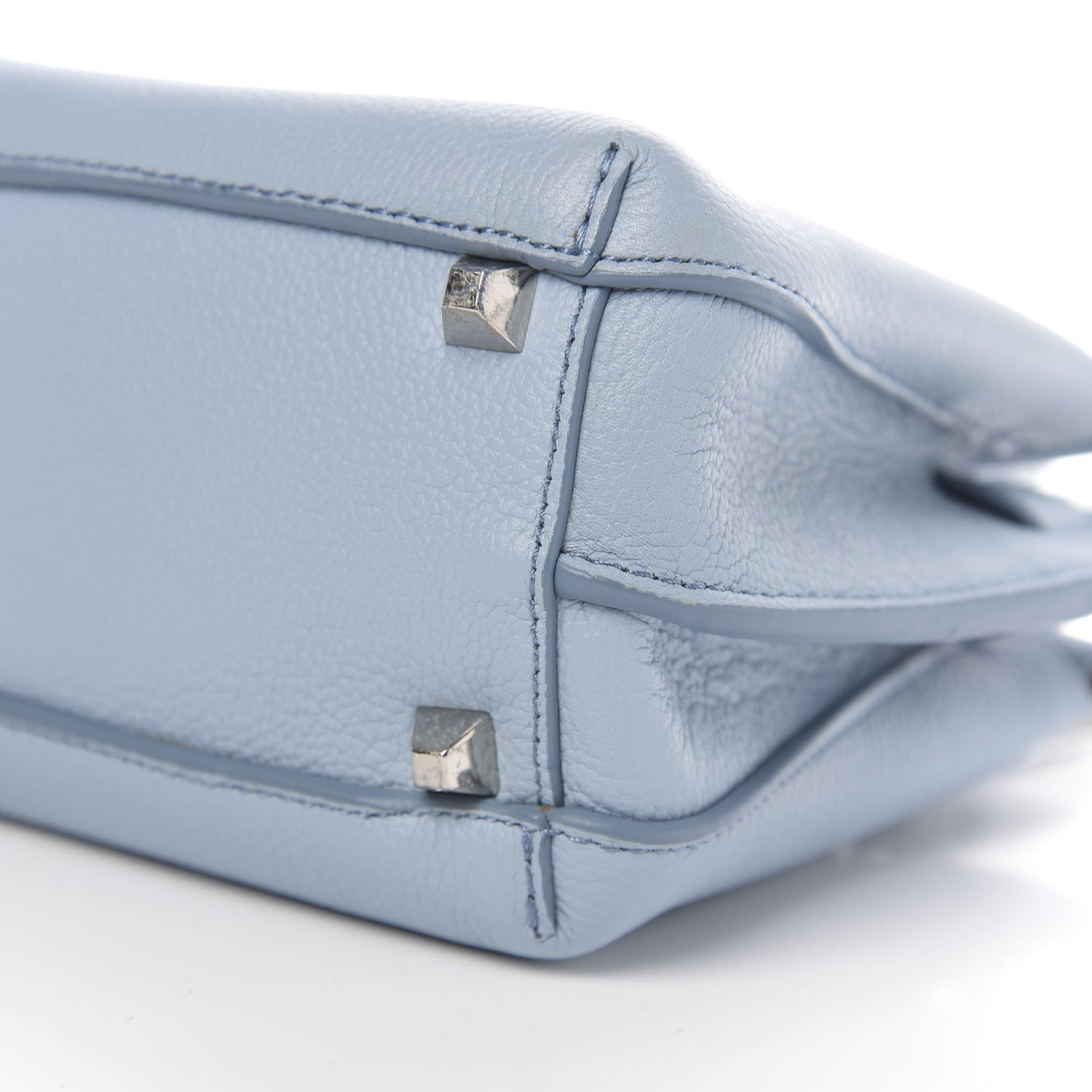MCM Grained Calfskin Mini Milla Tote Sky Blue 7 of 8