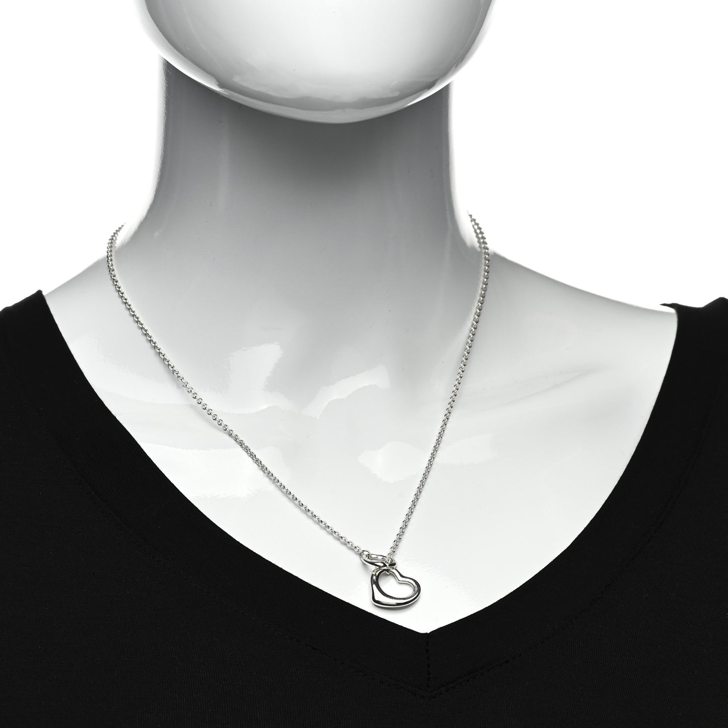 Sterling Silver Elsa Peretti Open Heart Lariat Necklace