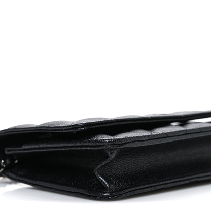 Chanel Iridescent Caviar Quilted Wallet on Chain WOC Black 10 of 11