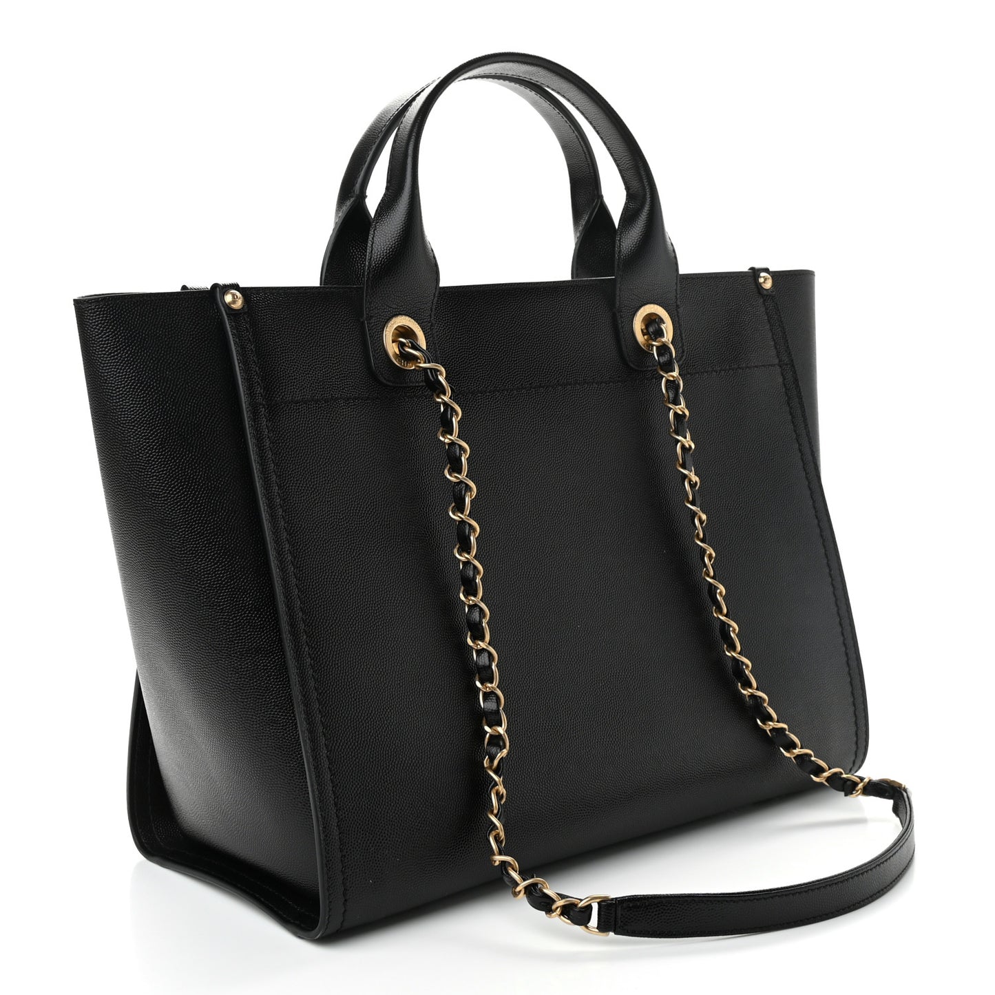 Caviar Small Studded Deauville Tote Black