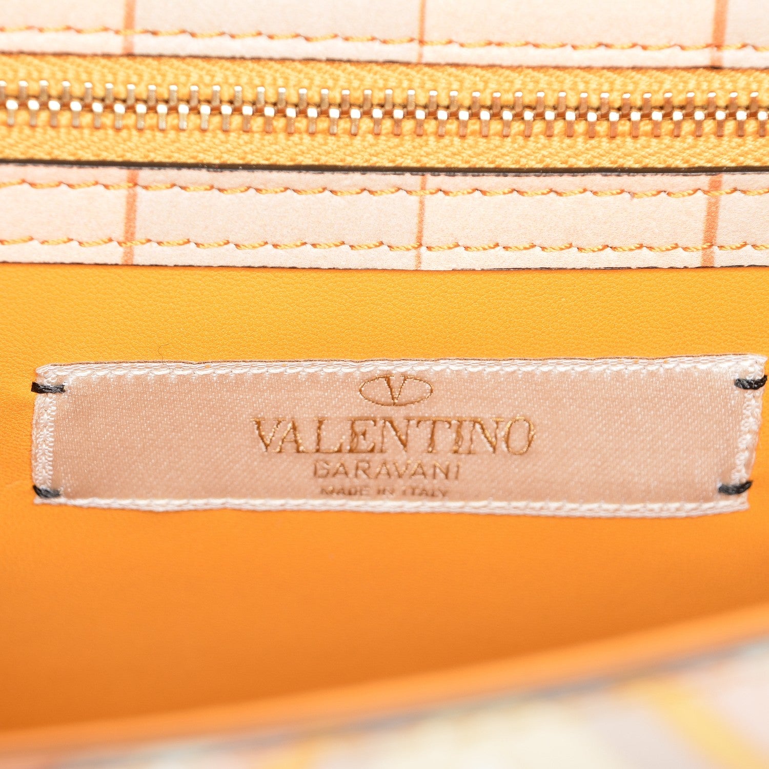 Valentino Garavani Vitello Native Couture 1975 Medium Glam Lock Rockstud Flap Mandarin Sorbet 6 of 7