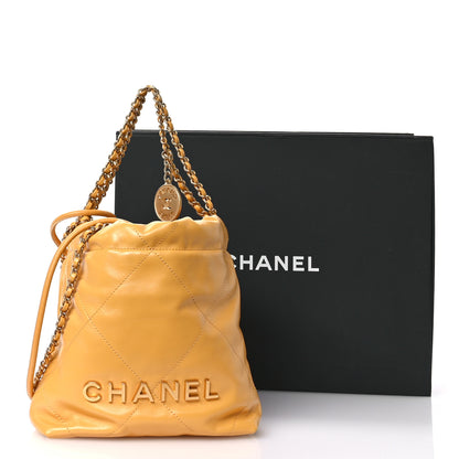 Chanel Shiny Calfskin Quilted Mini Chanel 22 Yellow 11 of 11