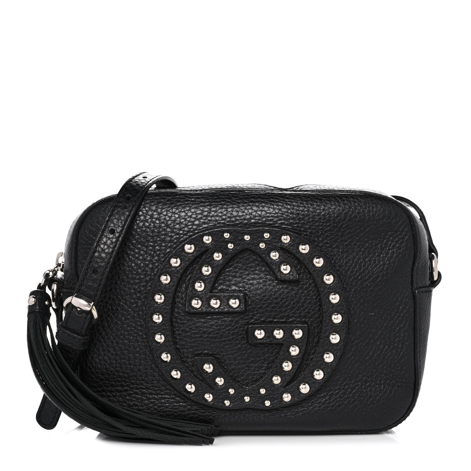 Gucci Pebbled Calfskin Studded Small Soho Disco Bag Black 1 of 13