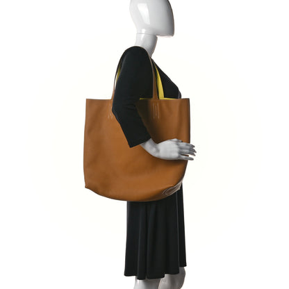 Hermes Taurillon Clemence Double Sens 45 Reversible Tote Sesame Lime 2 of 18