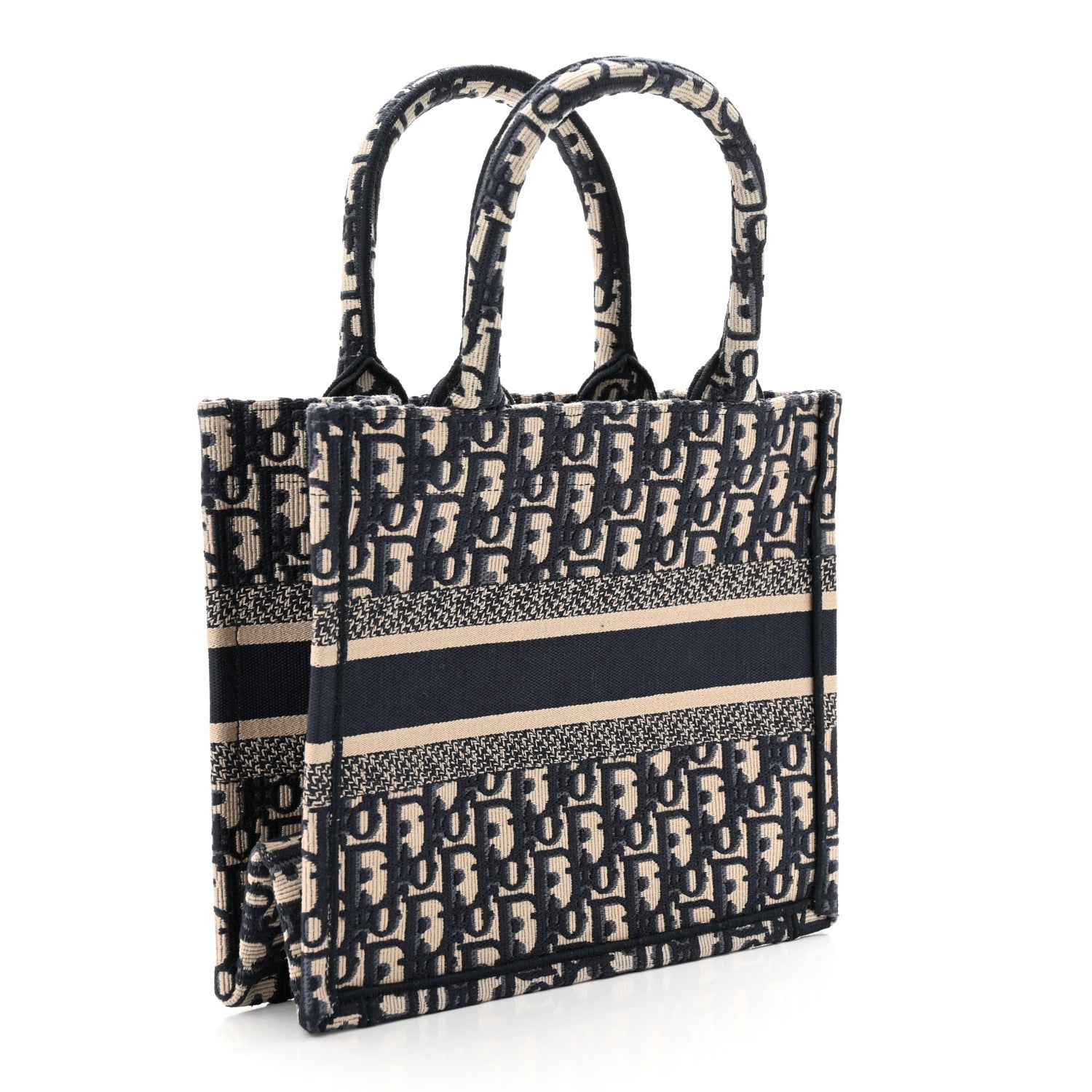 Christian Dior Oblique Small Book Tote Blue Multicolor 3 of 13