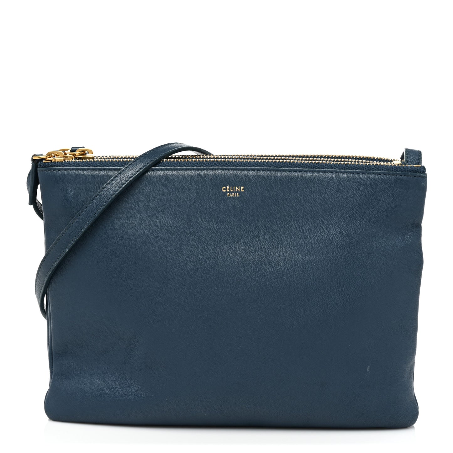Lambskin Large Trio Crossbody Metallic Blue