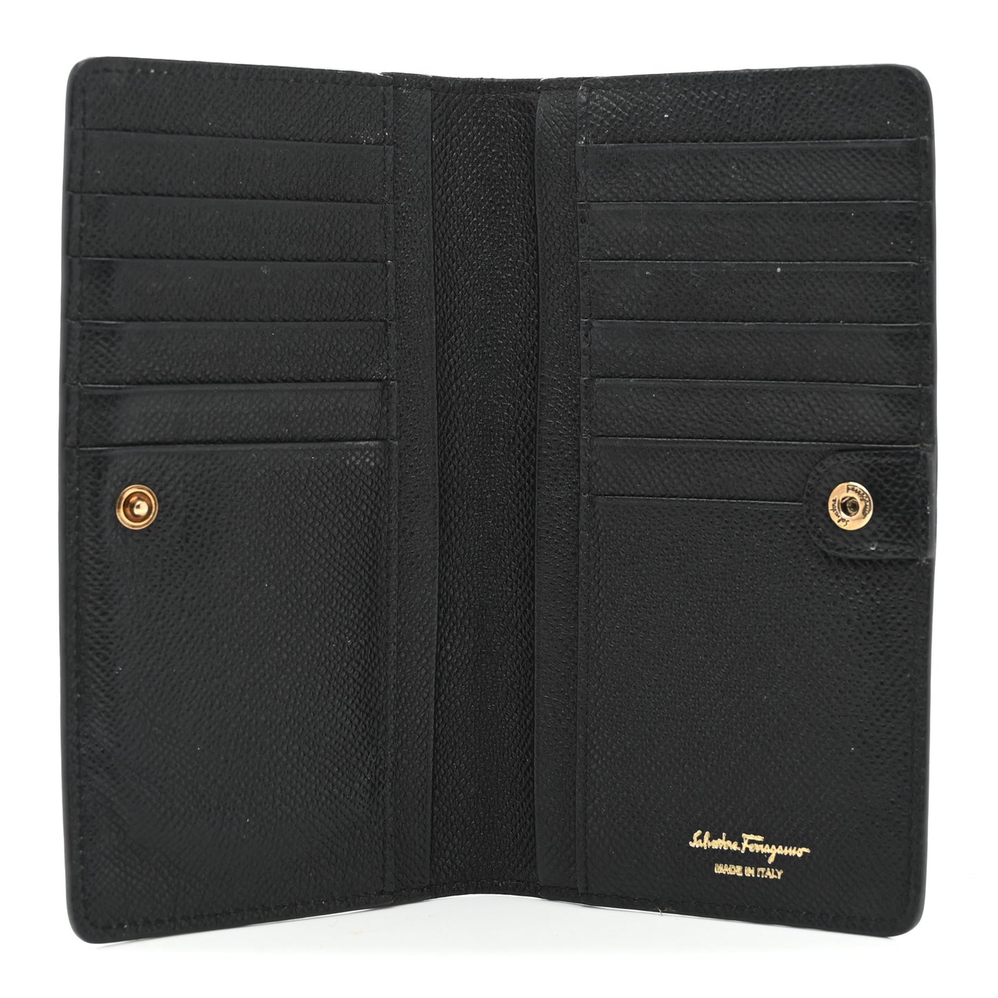 Grained Calfskin Gancini Continental Wallet Black