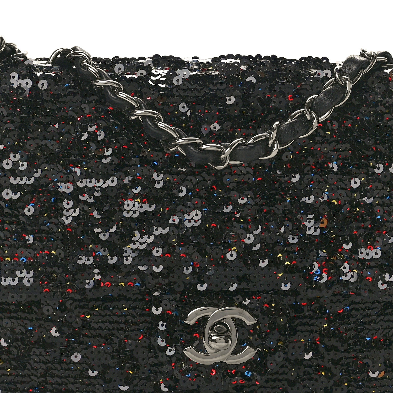 Chanel Sequin Small Single Flap Black Multicolor 8 of 10