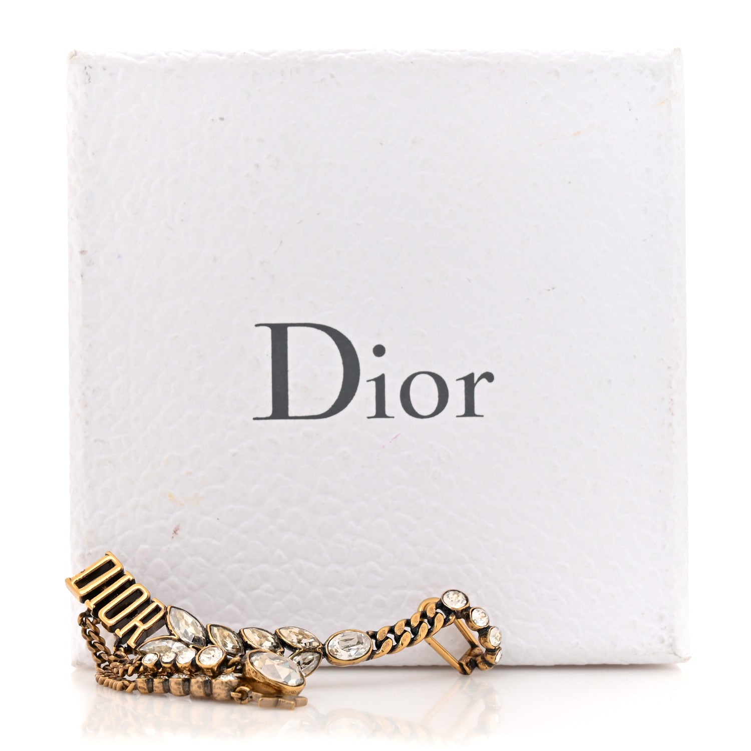 Christian Dior Metal Crystal J'Adior Laurier Ear Cuff Gold 4 of 4