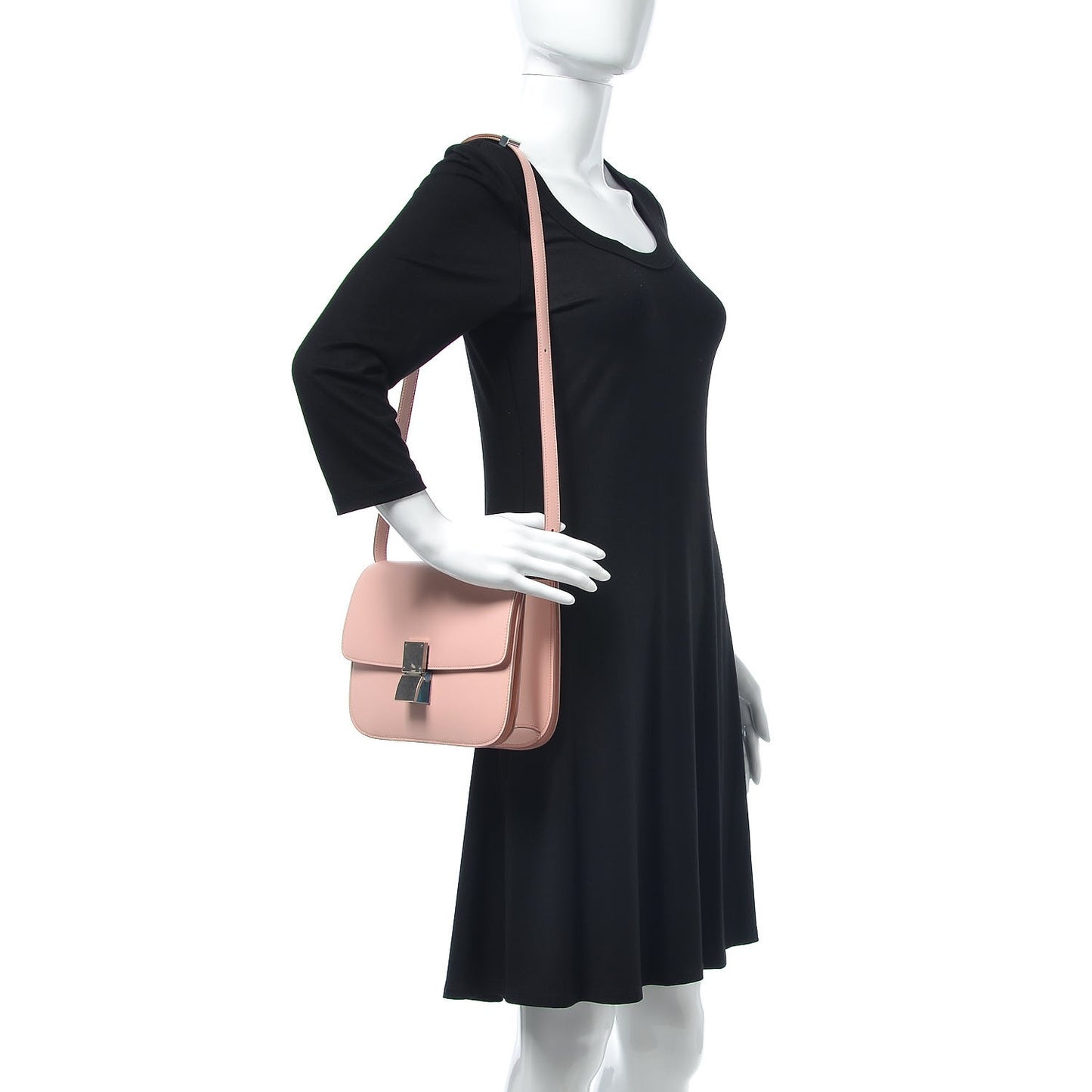 Box Calfskin Medium Classic Box Flap Bag Blush