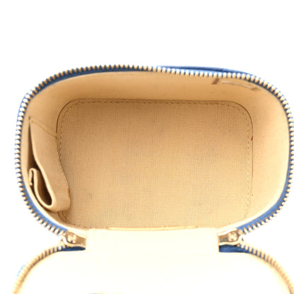 Chanel Lambskin Quilted Pearl Crush Mini Vanity Case With Chain Blue 5 of 11