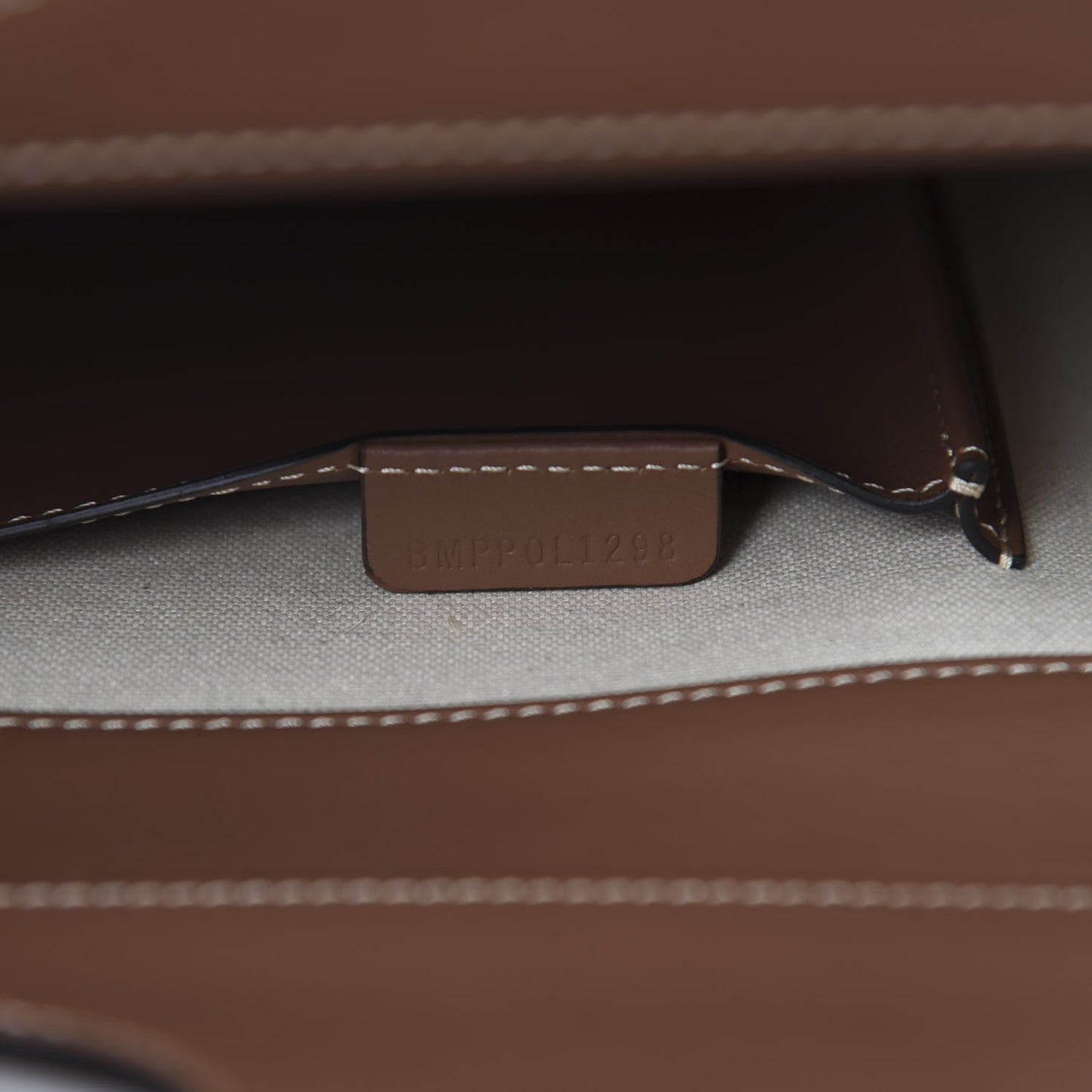 Canvas Smooth Calfskin Two Tone Medium Pocket Bag Natural Malt Brown