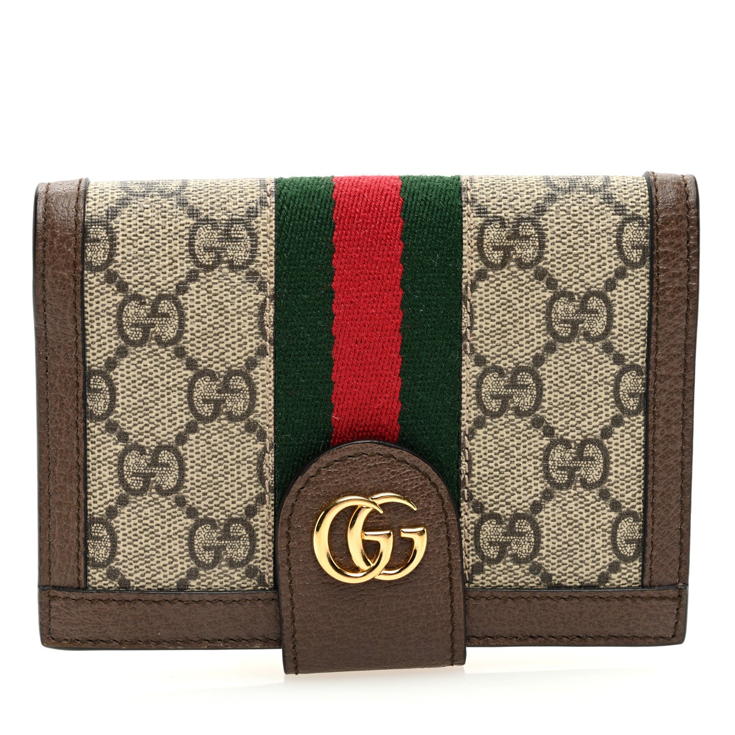 Gucci GG Supreme Monogram Web Ophidia Passport Case Beige New Acero 1 of 6