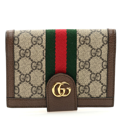 Gucci GG Supreme Monogram Web Ophidia Passport Case Beige New Acero 1 of 6