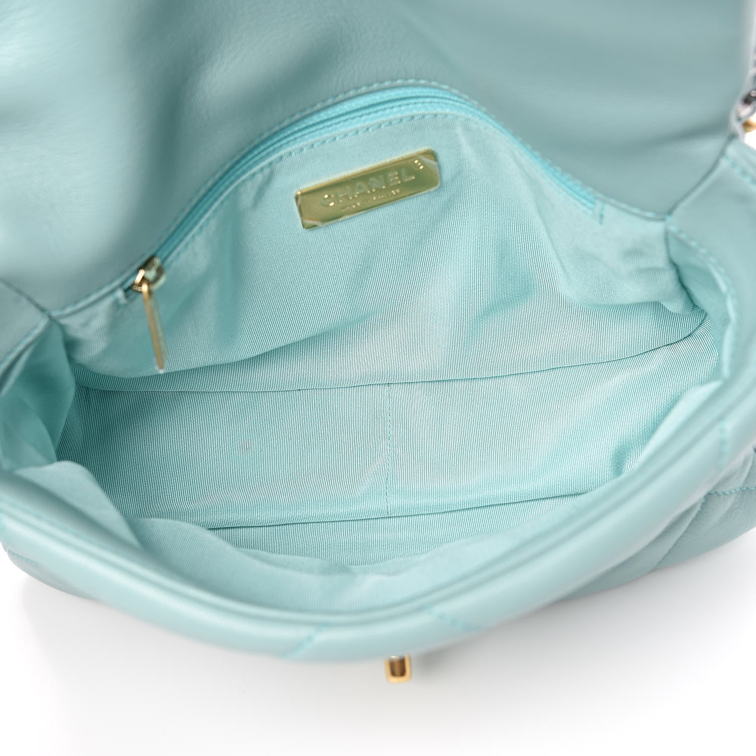 Chanel Lambskin Quilted Medium Chanel 19 Flap Light Blue 5 of 10