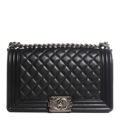 Chanel Calfskin Quilted Medium Boy Flap Black 1 of 7