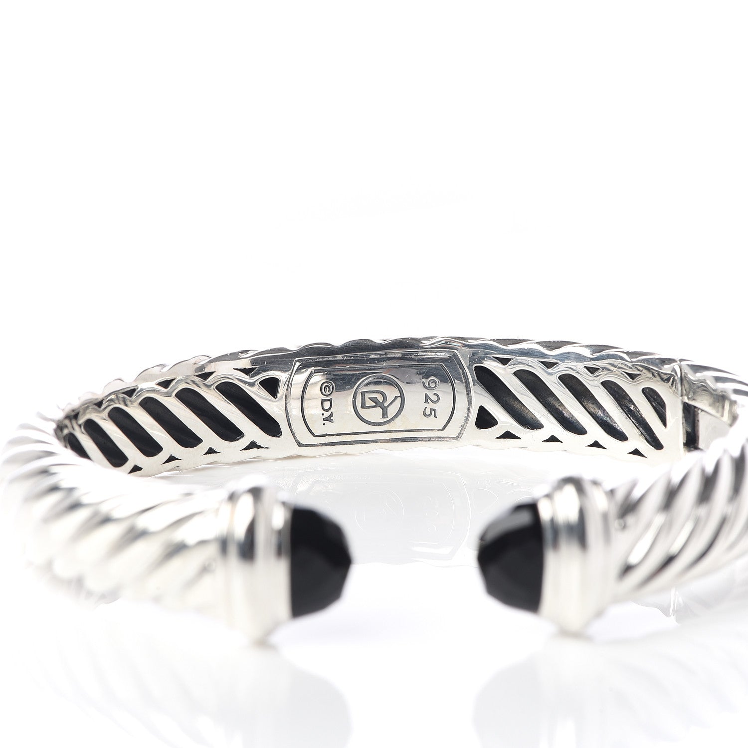 David Yurman Sterling Silver Black Onyx 10mm Waverly Bracelet 4 of 4