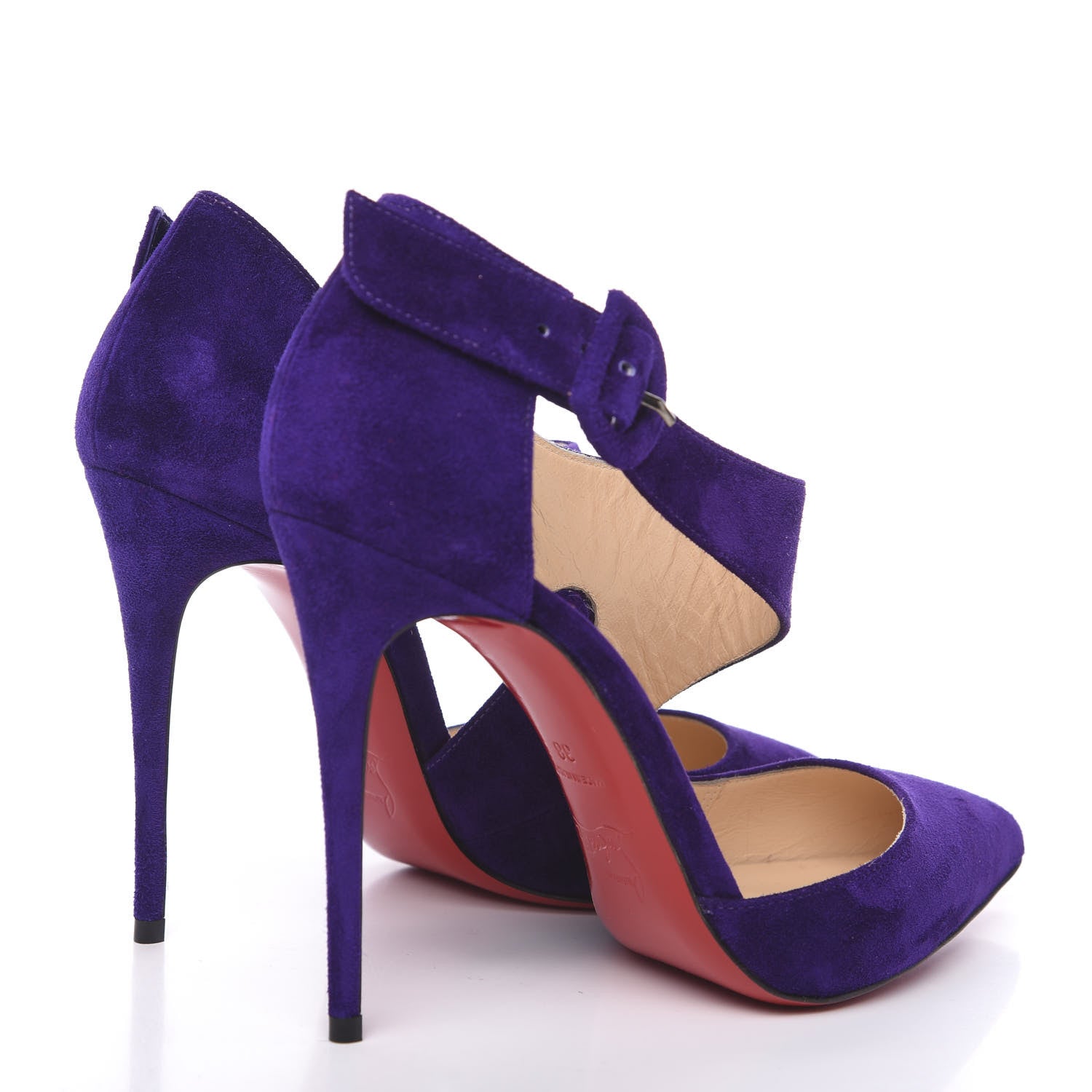 Christian Louboutin Veau Velours Sharpeta 120 Asymmetric Pumps 38 Etincelle 4 of 7
