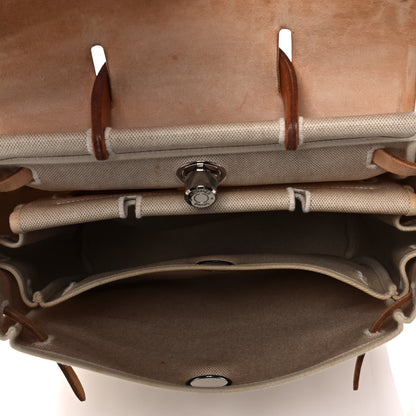 Hermes Toile Vache Calfskin Herbag 30 PM Backpack Natural 5 of 17