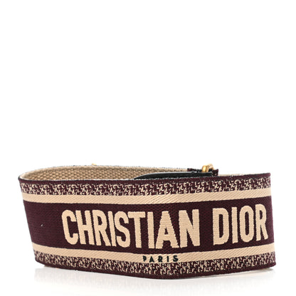 Christian Dior Canvas Embroidered Shoulder Strap Burgundy 2 of 4