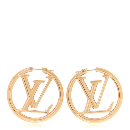 Louis Vuitton Metal Louise Hoop Earrings Gold 1 of 5