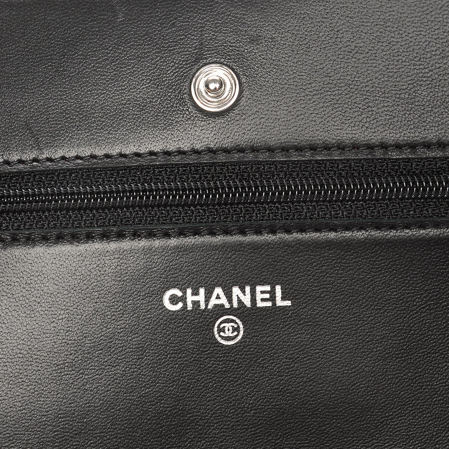 Chanel Lambskin Quilted Wallet On Chain WOC Black 6 of 8