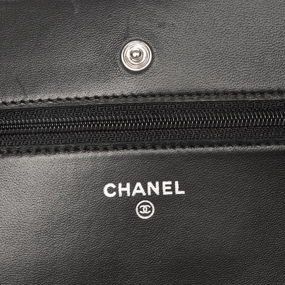 Chanel Lambskin Quilted Wallet On Chain WOC Black 6 of 8