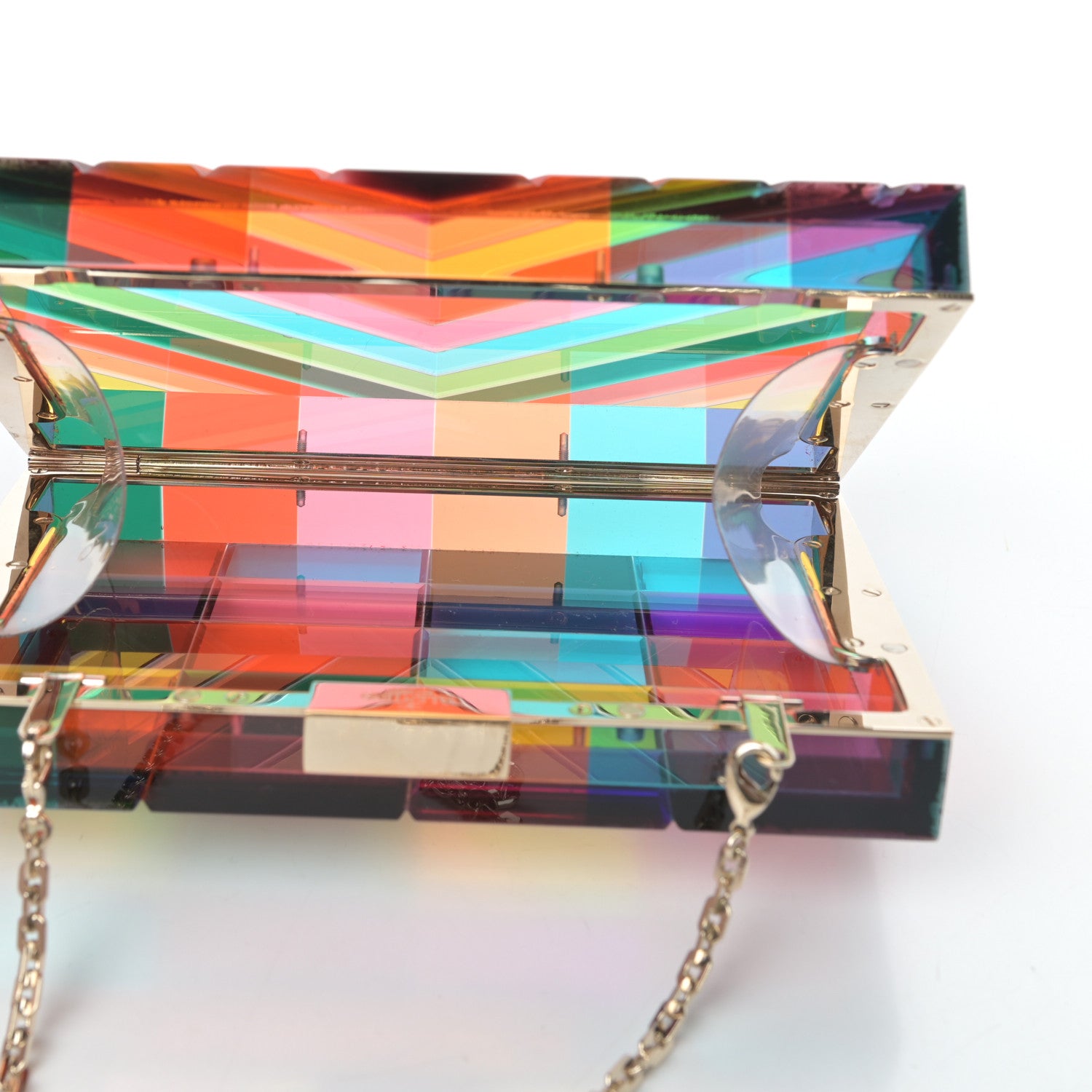 Valentino Garavani Acrylic 1973 Clutch With Chain Multicolor 5 of 13
