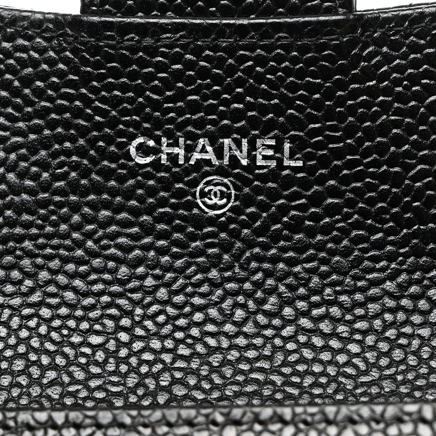 Caviar Quilted Flap Card Holder Wallet Black