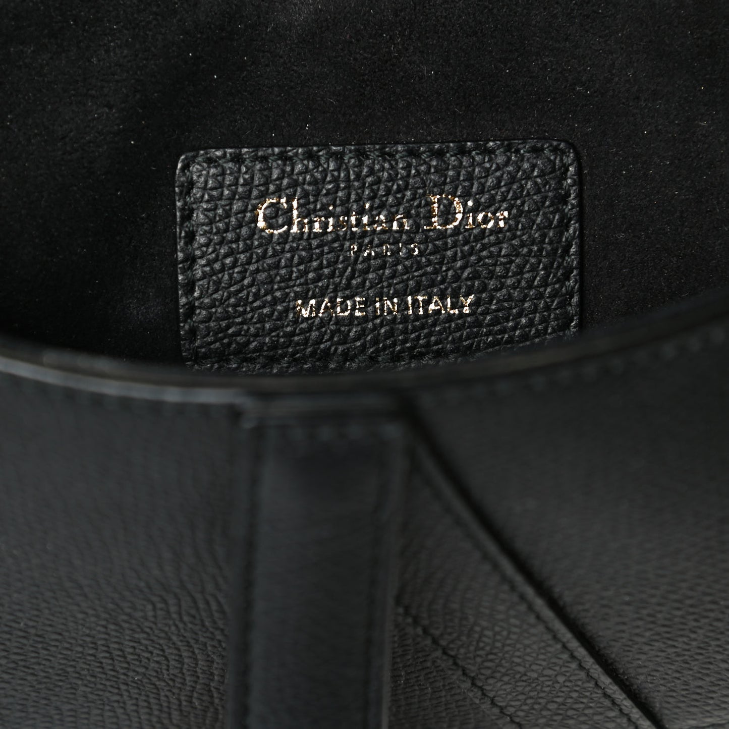 Grained Calfskin Mini Saddle Bag Black