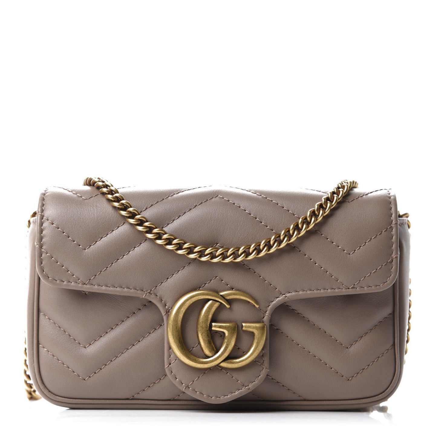 Calfskin Matelasse Super Mini GG Marmont Shoulder Bag Porcelain Rose