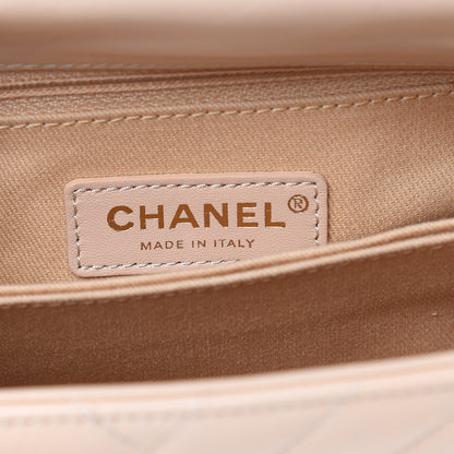 Chanel Calfskin Chevron Quilted Mini Coco Handle Flap Beige 6 of 15