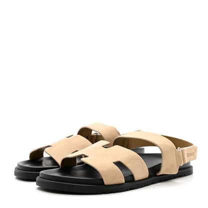 Hermes Suede Goatskin Mens Genius Sandals 45 Beige Argile 3 of 8