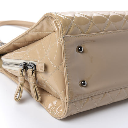 Chanel Patent Calfskin Quilted Shopping Tote Beige 6 of 11